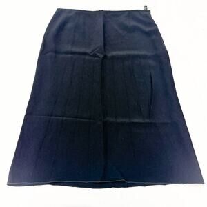 Lafayette 148 Seam Pleated Black Pencil Skirt Size 14